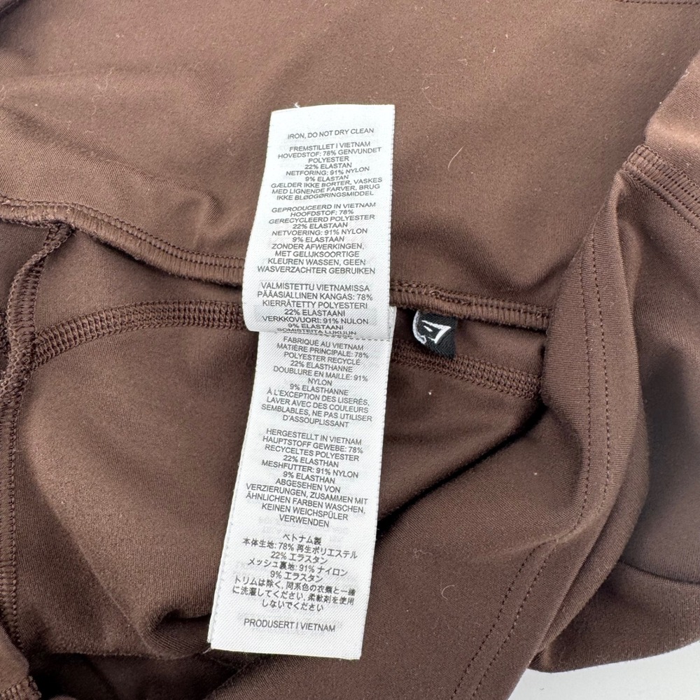 Gymshark Womens XL High Waisted Espresso Brown Recycled Polyester Leggings B7A7J - Picture 9 of 11